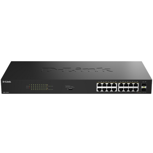 18-PORT UNMANAGED POE+-SWITCH/2X SFP 16X 1G POE+-PORTS 240 W