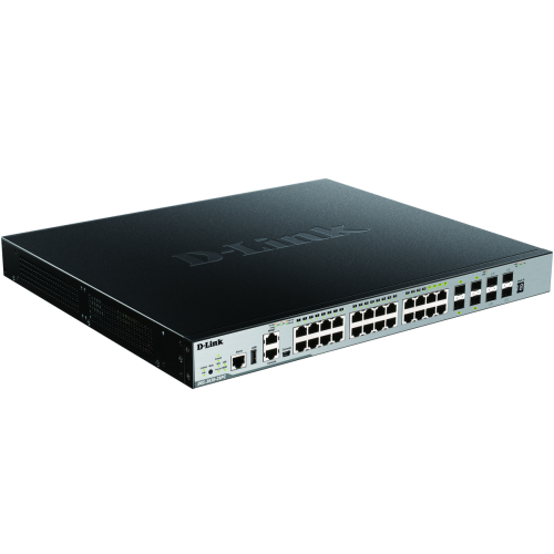 Switch DLink DGS-3630-28PC/SI, 24 porturi, PoE+