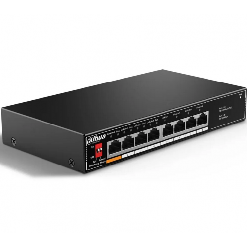 Switch Dahua DH-SF1008LP, 8 porturi, PoE