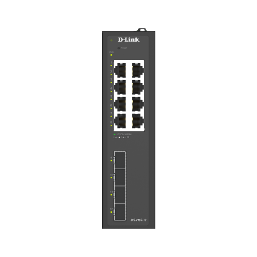 12 -PORT 1G INDUSTRIAL SWITCH/SMART MANAGED 4X SFP DIN RAIL