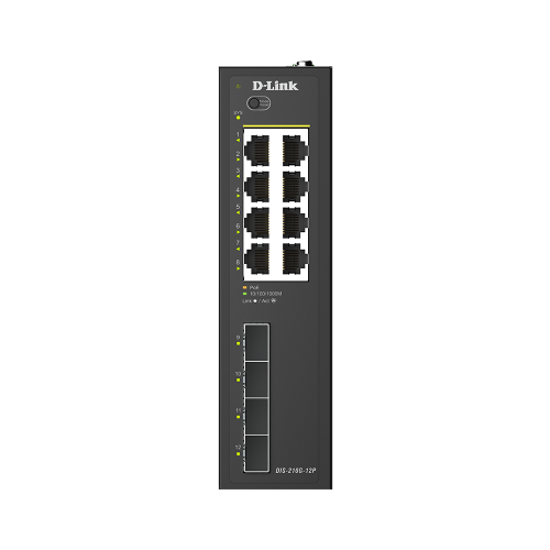 12-PORT 1G INDUSTRIAL POE SWITC/SMART MANAGED 4X SFP DIN RAIL