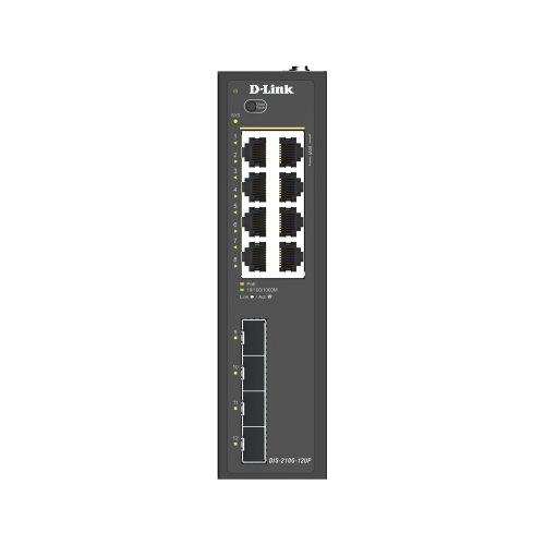 12-PORT 1G INDUSTRIAL POE SWITC/SMART MANAGED 4X SFP DIN RAIL