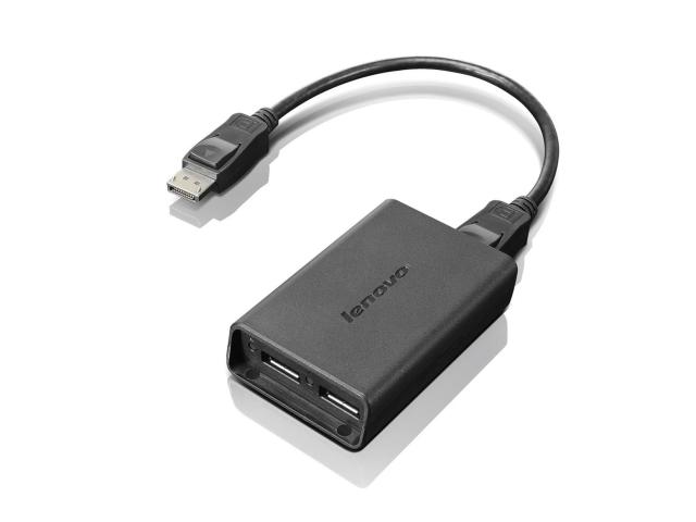 Adaptor Lenovo 0B47092, Displayport male - 2 x Displayport female, Black