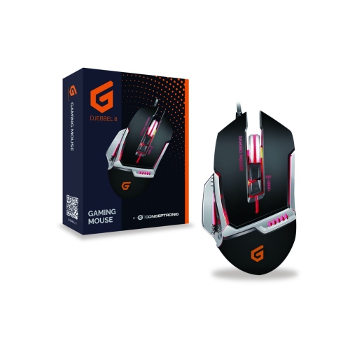 Mouse Optic Conceptronic DJEBBEL02B, USB-A, Black-Silver