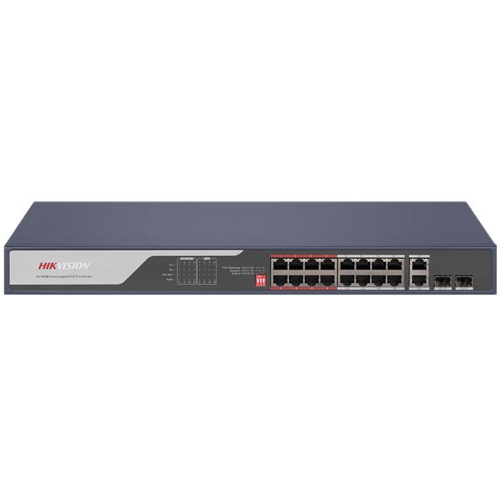 Switch Hikvision DS-3E0318P-E(C), 16 porturi, PoE