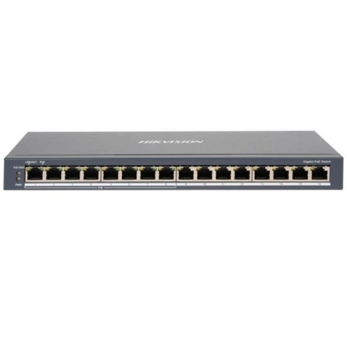 Switch Hikvision DS-3E0516P-O, 16 porturi (8 PoE)