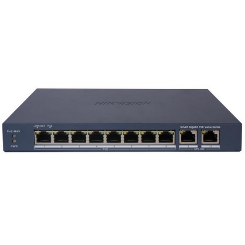 Switch Hikvision DS-3E1510P-EI/M, 8 porturi, PoE