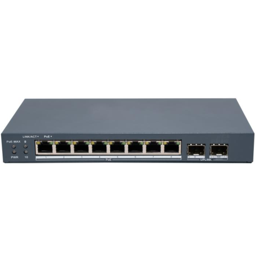 Switch Hikvision DS-3E1510P-EI/M-8P2F, 8 porturi, PoE