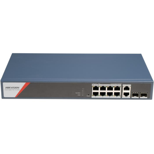 Switch Hikvision DS-3E1512HP-SI-8P2T2F, 8 porturi, PoE