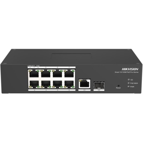 Switch Hikvision DS-3T1310P-SI/HS, 8 porturi, PoE