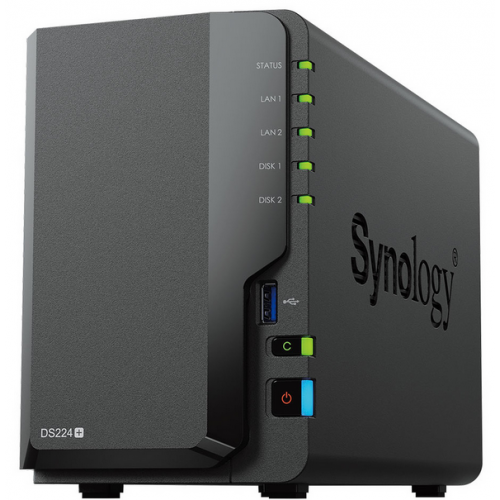 Bundle NAS Synology DS224+ 2 GB + 2 x Hard Disk Server Seagate IronWolf 6 TB, SATA3, 256 MB, 3.5 inch