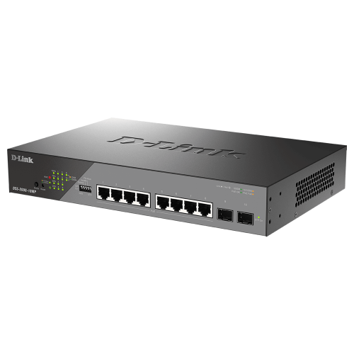 Switch D-Link DSS-200G-10MP, 8 porturi, PoE