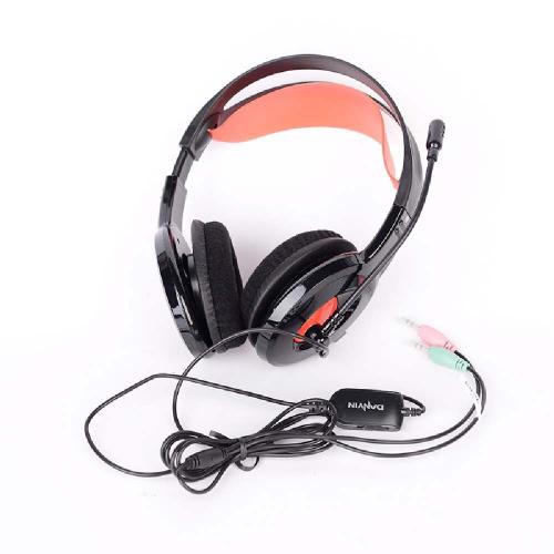 Casti cu microfon Somic Danyin DT2112, 3.5mm jack, Black-Red