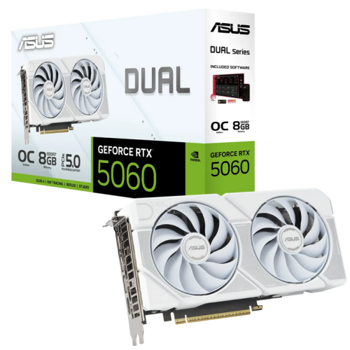 Placa video ASUS nVidia GeForce RTX 5060 DUAL White OC Edition 8GB, GDDR7, 128 bit