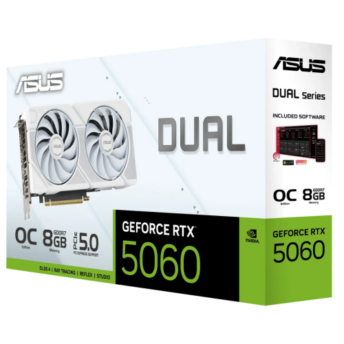 Placa video ASUS nVidia GeForce RTX 5060 DUAL White OC Edition 8GB, GDDR7, 128 bit