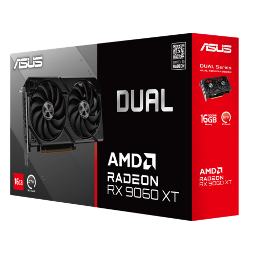 Placa video ASUS AMD Radeon RX 9060 XT DUAL 16GB, GDDR6, 128 bit