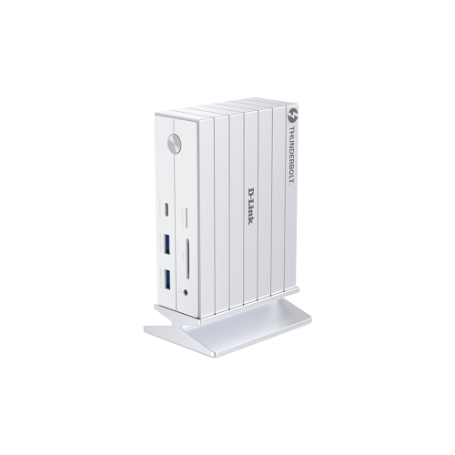 DOCKING STATION D-LINK, 14-in-1 Thunderbolt 4, conectare PC Type-C, porturi: 1xjack 3.5,1xSD/microSD slot, 3xUSB, 2xUSB 3.1, 1xUSB Type-C, 1xGigabit RJ45, 1xThunderbolt 4, 1xHDMI 2.1 8K/30Hz, 1xDP 1.4 8K/30Hz, alb  