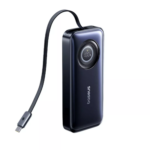 POWER BANK Baseus EnerCore Power, capacitate 20000mAh 67W, 2 x USB Type-C, cablu retractabil USB Type-C 80cm, display, negru 
