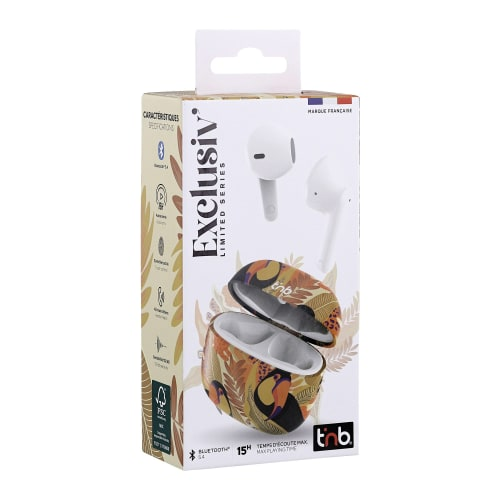 TNB XCLUSIV'- TWS TOUCAN Earphones with Charging case - yellow and orange