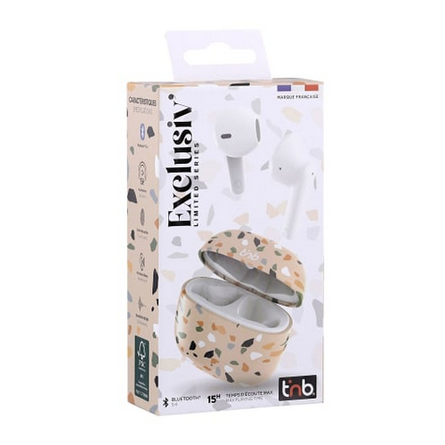 TNB XCLUSIV'- TWS TERRAZZO Earphones with Charging case - beige