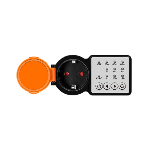 PRELUNGITOR LOGILINK, Schuko x 1, 230 V/16 A, 50 Hz, max. 3500 W, timer, 4 butoane operare, IP44, negru-portocaliu, 