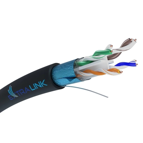 Cablu de retea Extralink EX.10079, F/UTP, Cat. 6, 305 m, Black