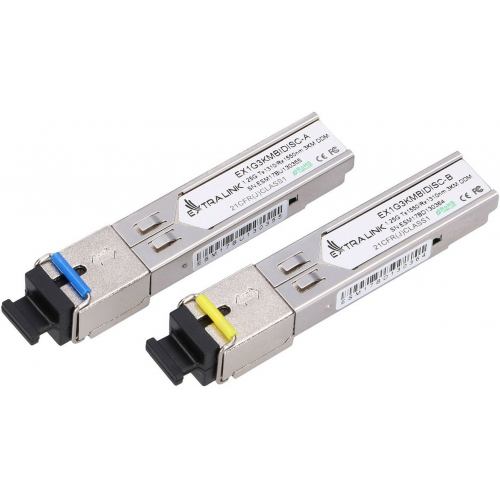 Patchcord Extralink EX.12240, LC/UPC - SC/UPC, 0.5m, Yellow