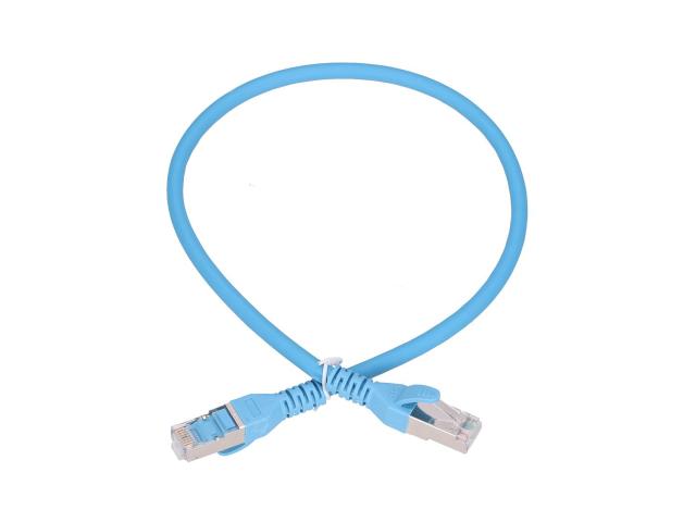 Patch Cord Extralink EX.6549, Cat6a, S/FTP, 0.5m, Blue