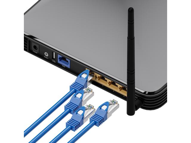 Patch Cord Extralink EX.6549, Cat6a, S/FTP, 0.5m, Blue