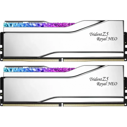 Kit Memorie G.Skill Trident Z5 Royal NEO RGB Silver AMD EXPO, 32GB, DDR5-6000MHz, CL28, Dual Channel