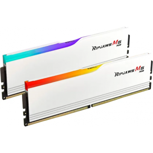 Kit Memorie G.Skill Ripjaws M5 RGB White Intel XMP 3.0, 32GB, DDR5-6400MHz, CL36, Dual Channel