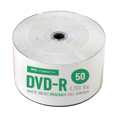 FIESTA DVD-R 4,7GB 16X FULL SURFACE WHITE INKJET PRINTABLE SP*50 45817