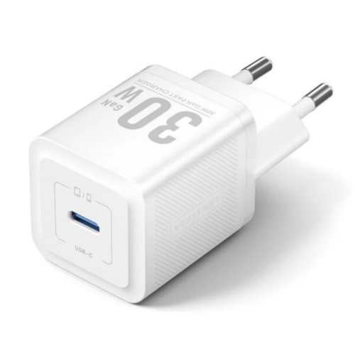 Incarcator 220 V Vention, USB-C la , , 30W, , PVC, alb, 
