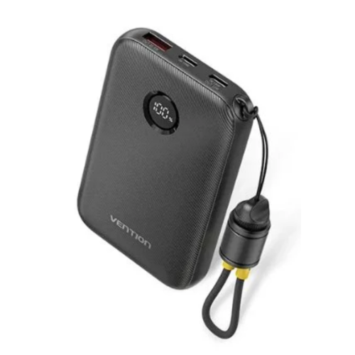 Baterie portabila Vention FKAB0-C, 10000 mAh, 1 x USB-A, 2 x USB-C, Black