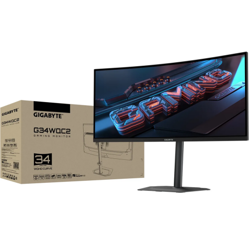 Monitor LED Curbat Gigabyte G34WQC2, 34 inch, 3440 x 1440 pixeli, 1 ms GtG, Black