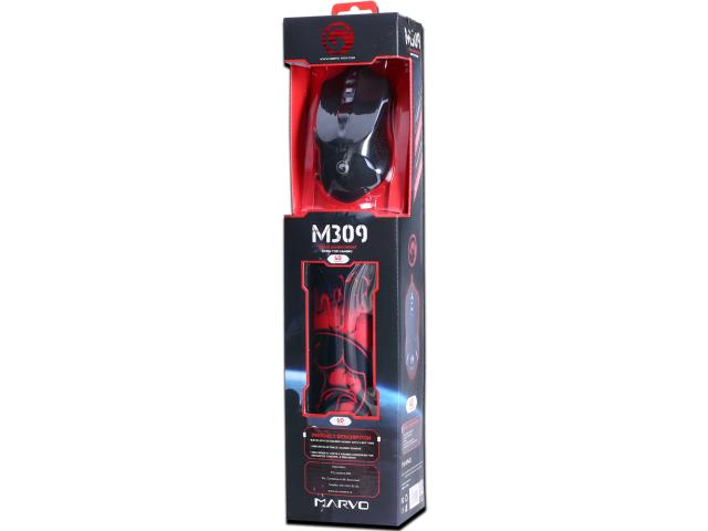 Kit Marvo CM400 - Tastatura K636, RGB LED, USB, Black + Mouse Optic M309, USB, Black + Casti Stereo H8314, jack, Blue + Mouse Pad G1, Black-Red