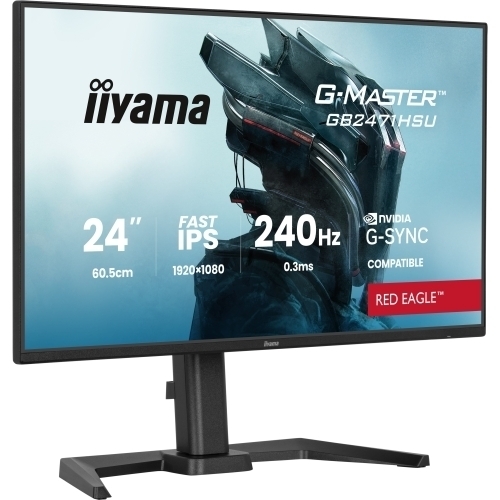 Monitor LED Iiyama G-MASTER Red Eagle GB2471HSU-B1, 23.8 inch, 1920 x 1080 pixeli, 0.3 ms, Black