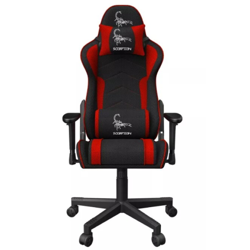 GEMBIRD Gaming chair SCORPION black/red mesh