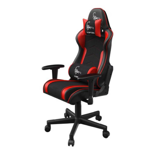 GEMBIRD Gaming chair SCORPION black mesh red skin accents