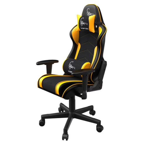 GEMBIRD Gaming chair SCORPION black mesh yellow skin