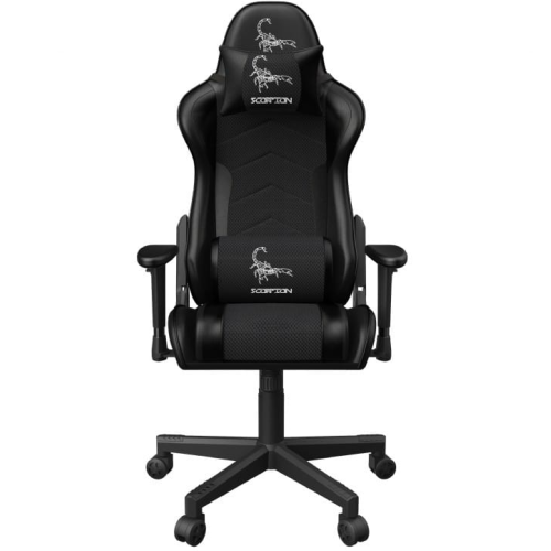 GEMBIRD Gaming chair SCORPION black mesh black skin