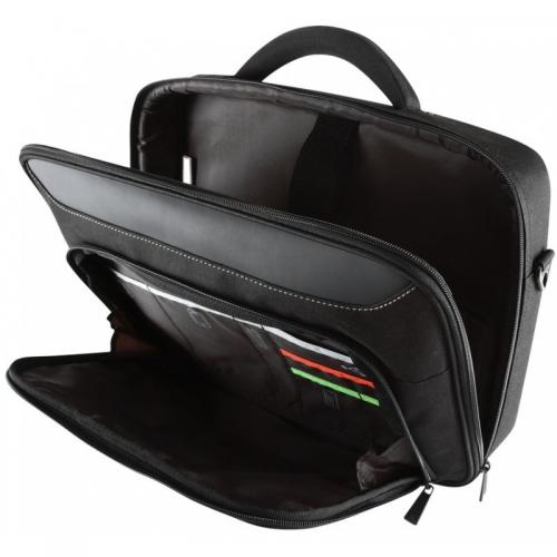 Geanta Targus Classic+ Clamshell Black/Red pentru laptop de 18 inch 