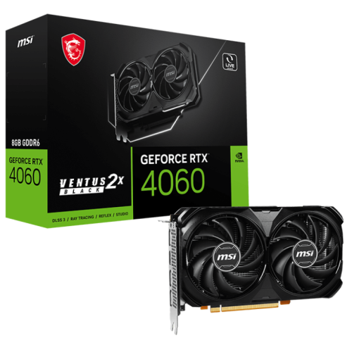 Placa video MSI nVidia GeForce RTX 4060 VENTUS 2X BLACK 8 GB, GDDR6, 128 bit