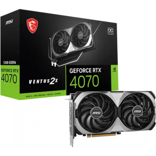 Placa video MSI nVidia GeForce RTX 4070 VENTUS 2X E1 OC 12GB, GDDR6, 192bit
