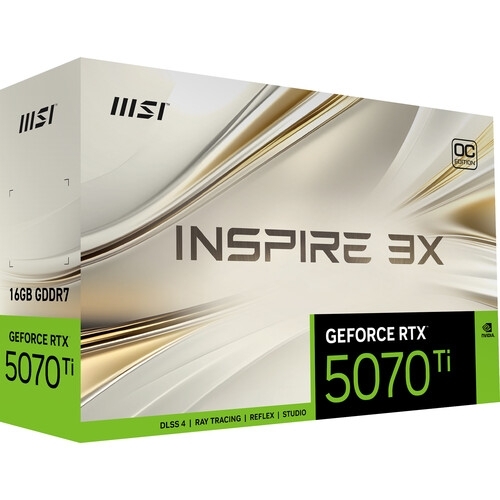Placa video MSI nVidia GeForce RTX 5070 Ti INSPIRE 3X OC PLUS 16 GB, GDDR7, 256 bit