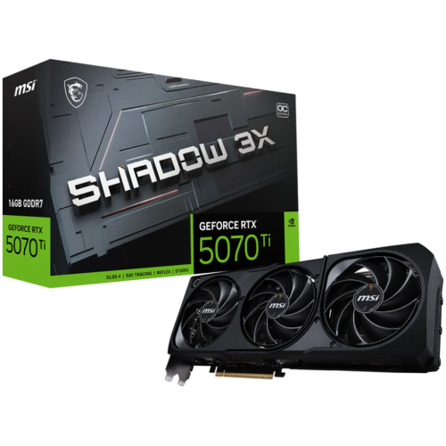 Placa video MSI nVidia GeForce RTX 5070 Ti SHADOW 3X OC 16 GB, GDDR7, 256 bit