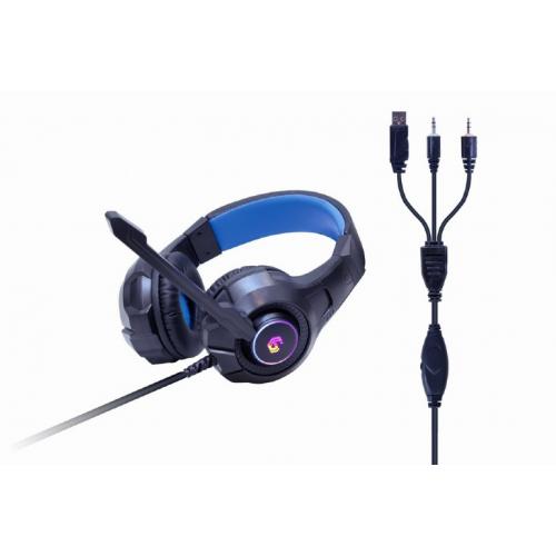 Kit Gembird 4-in-1 Ghost - Tastatura, USB, RGB LED, Black + Mouse Optic, USB, Black + Casti cu microfon, USB, Black + Mouse Pad, Black