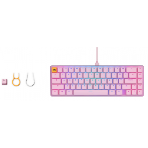 Tastatura Glorious PC Gaming Race GLO-GMMK2-65-FOX-P, RGB LED, USB-C, Pink