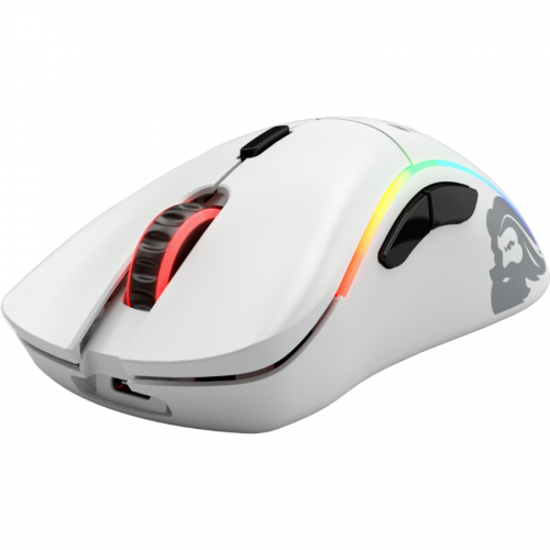 Mouse Optic Glorious PC Gaming Race Glorious Model D Wireless, USB, Matte White