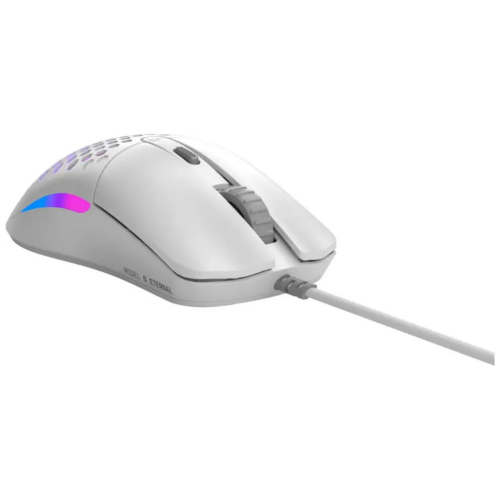 Mouse Gaming Model O Eternal, 12000 DPI, 55g, 6 butoane, Alb Mat